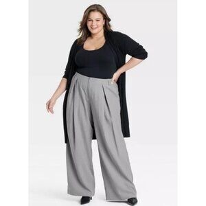 A.New Day High-Rise Wide Leg Pleated Front Trousers size 14 NWT